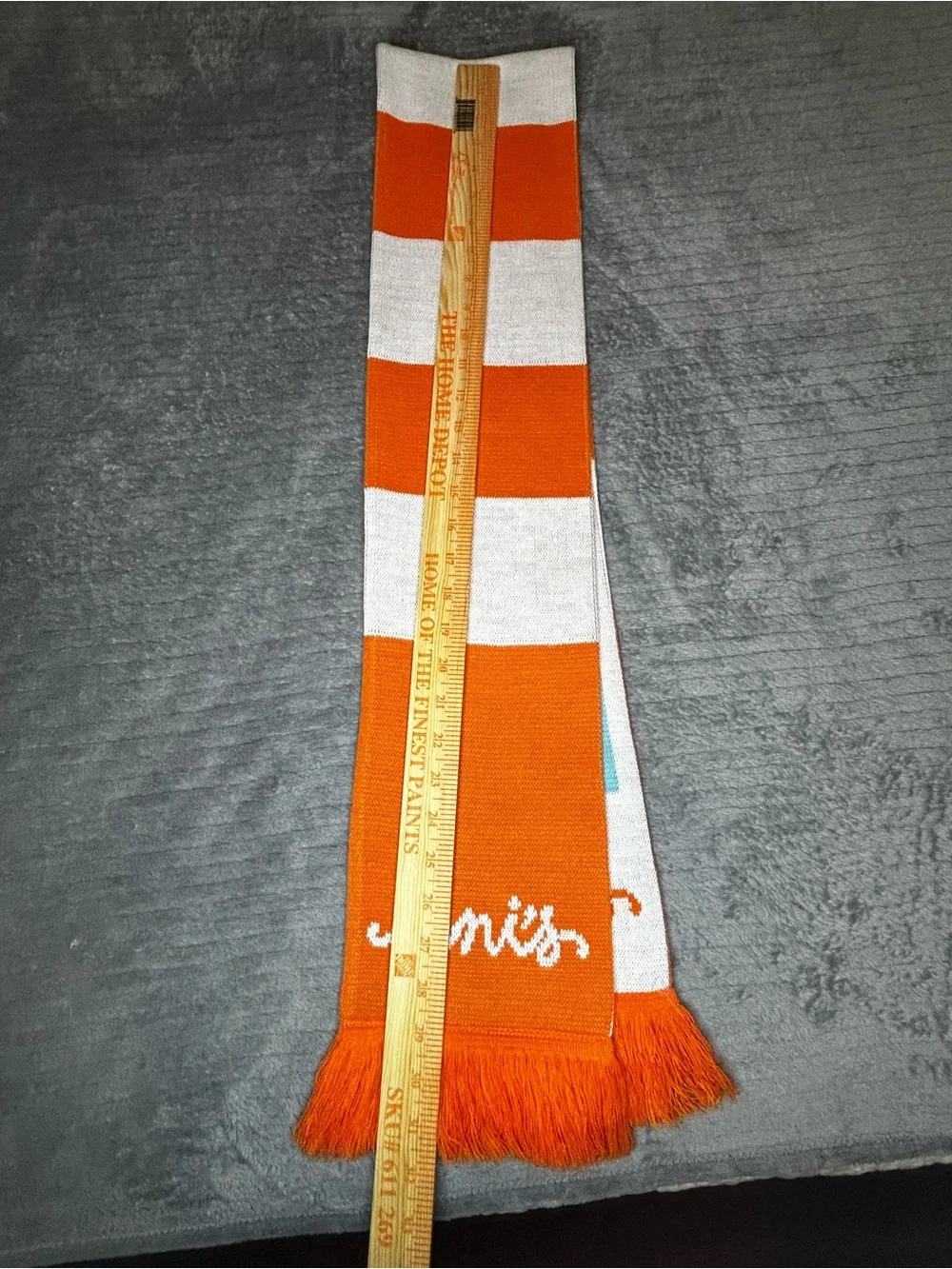 JENI’S Ice Cream Is Life Scarf Blue Orange White 60” EUC Reversable